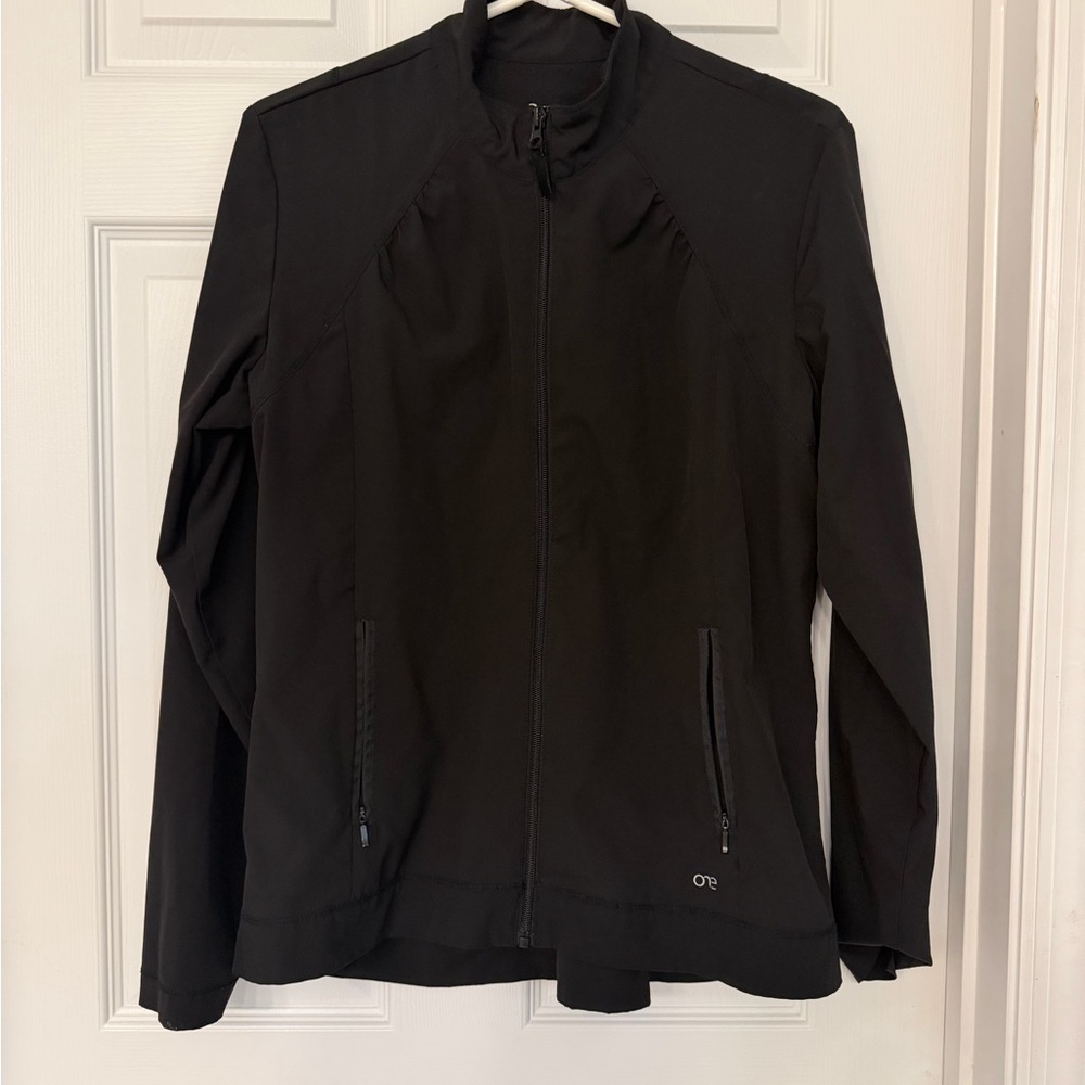 Barco One Black Zip-Up Athletic or Scrub Jacket
